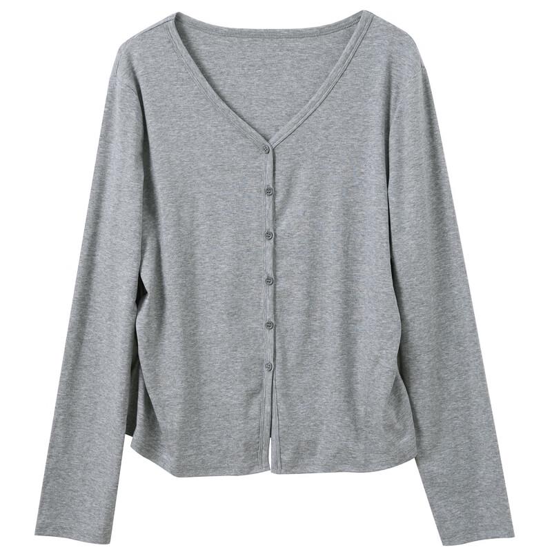 Women's Plus Size V-Neck Long Sleeve T-Shirt Cardigan