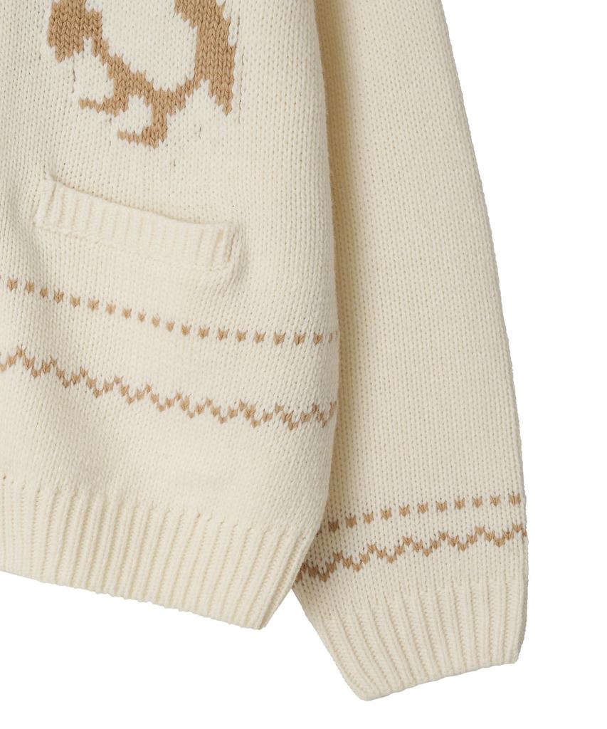 Lee Cowichan Zip-Up Cardigan Ivory