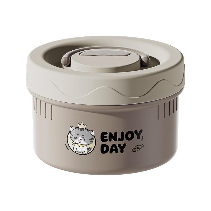 304 Stainless Steel Insulated Japanese-Style Bento Lunch Box - Microwaveable for Office Workers and Students