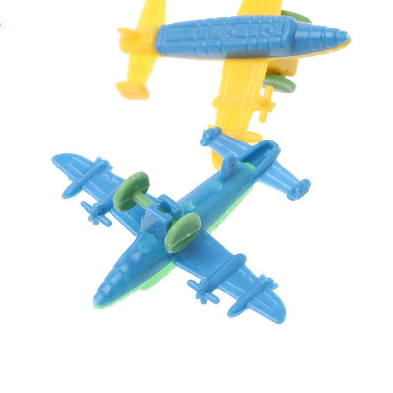 10 Pcs Mini Plastic Bomber Plane Fighter Aircraft Model Toy Military Gifts Kids