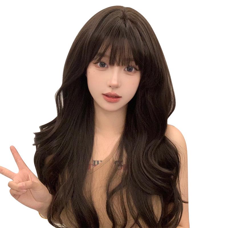Long Curly Wig with Air Bangs - Realistic Lolita Style