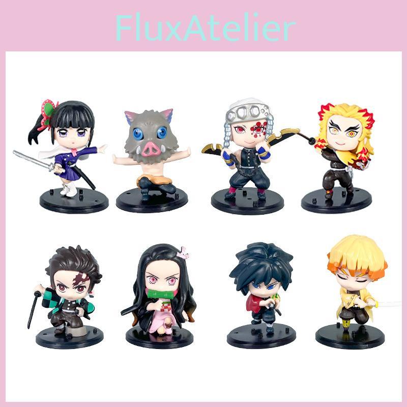 Demon Slayer Pvc Model Collection With 8 Chibi Figures For Display And Giftgiving