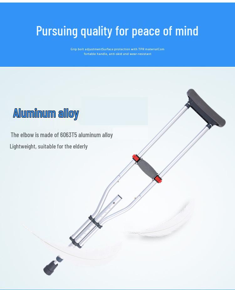 Aluminum Alloy 13-Level Adjustable Folding Crutches for Elderly
