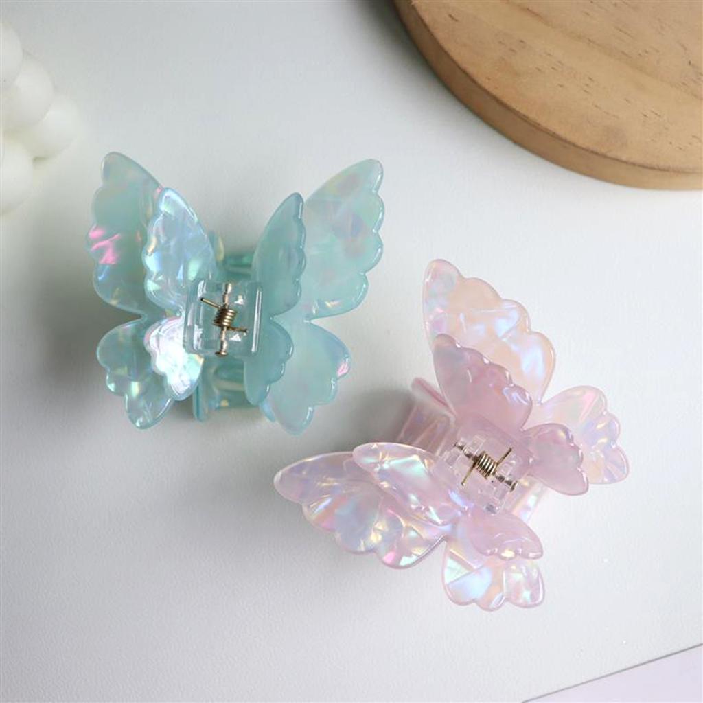 Butterfly Hair Claw for Women Acrylic Handmade Back-of-Head Shark Clip Hair Accessories