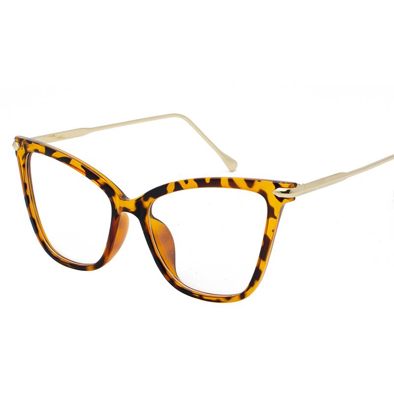 

0 -0.5 -0.75 To -6.0 Big Frame 1.56 Aspheric Prescription Eyeglasses With Cylinder Plastic Frame Cat Eye Short-sight Spectacles 0