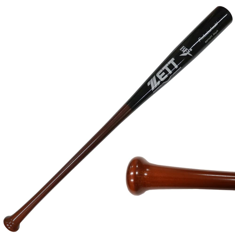 ZETT Professional Model Hardwood Bat with Hollow Head for Easy Lightweight Baseball Hall bwt14ty Sano Style Swing, Maple, Original, 3719sa, 84cm,