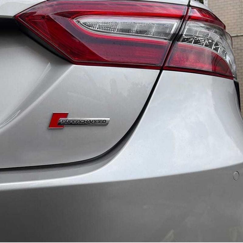 3D ABS Car Logo Supercharged Emblem Decal Car Fender Sticker Trunk Badge