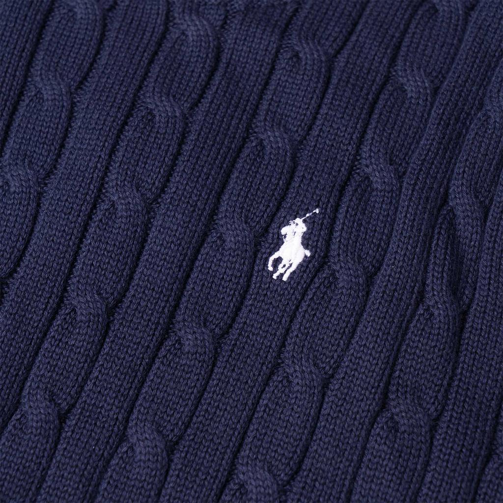 Polo Ralph Lauren SS23 Solid Color Logo Embroidered Cable Knit Sweater Women Sweater Navy-Blue 211747397-001