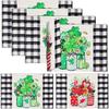 Valentine's Day Buffalo Plaid Placemats Set of 4 Double Sided St Patricks Day Valentines Placemats Decoration Set Farmhouse Table Holiday