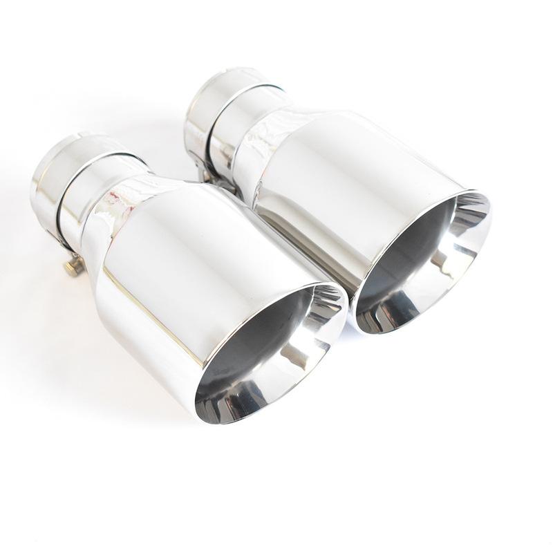 1PCS Double Wall Flat Thickness 1.2mm Stainless Steel Vehicle Refitting Universal Exhaust Tip Muffler Tail Throat Modification