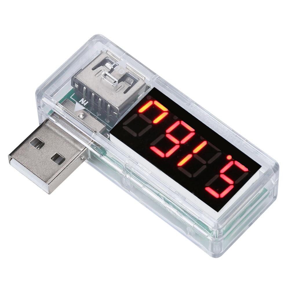 2PCs USB Detector Current Voltage Tester Voltmeter Ammeter Portable for Mobile Phone ChargersWhite