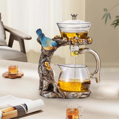 Semi Automatic Glass Teapot Loose Tea for Year Birthday Gift Dining Room