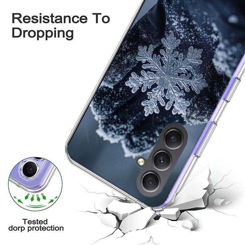 Snowflake Winter White Snow Christmas Phone Case for Samsung A17 A37 A57 A07 A16 A26 A36 A56 A06 A02S A12 A22 A32 A52S A04S A14