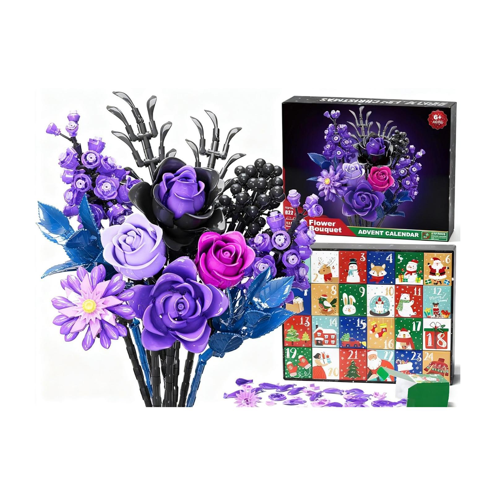 

24 шт. Милый блочный цветок Адвент-календарь 3D Рождественский календарь обратного отсчета One Size