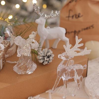 New Acrylic Christmas Crystal Pendants Crystal Transparent Christmas Tree Ornaments Snowflake DIY Crystal Hanging New Year