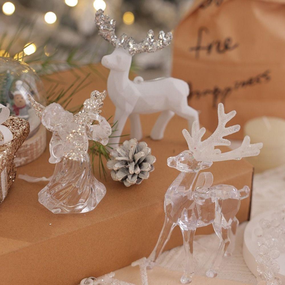Fashion Acrylic Christmas Crystal Pendants Crystal Transparent Christmas Tree Ornaments DIY Snowflake Crystal Hanging Home