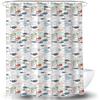 Modern Colorful Fish Art Shower Curtain - Ocean-Themed Design with Fish & Seashells, Waterproof Polyester for Bathroom Decor