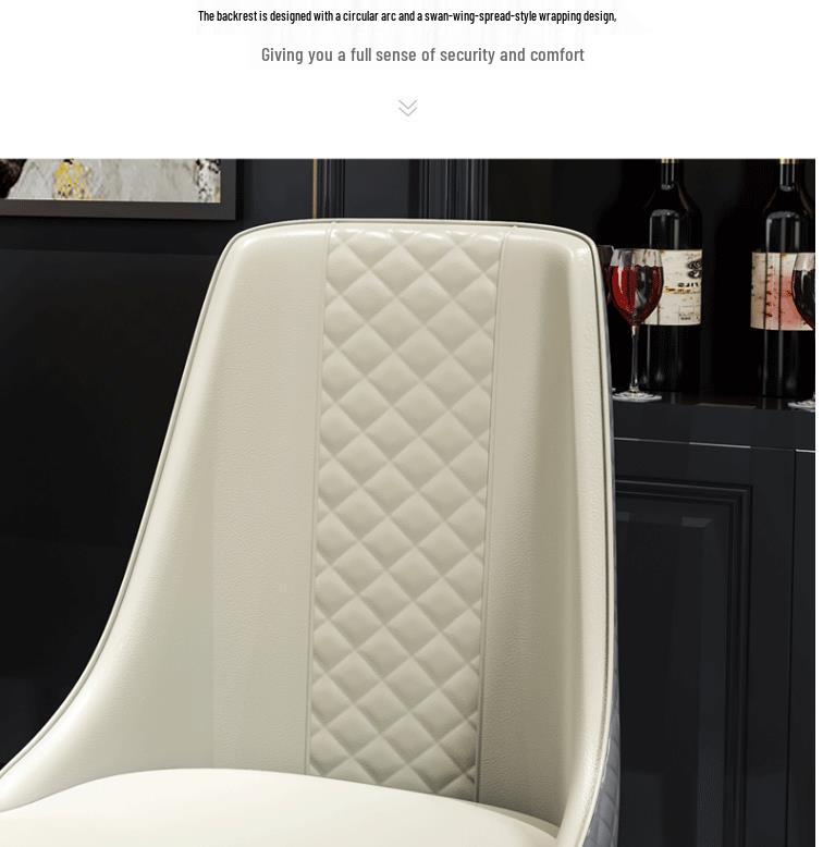 Nordic Luxury Leather Dining Chair with Armrests for Home, Office, or Coffee Shop