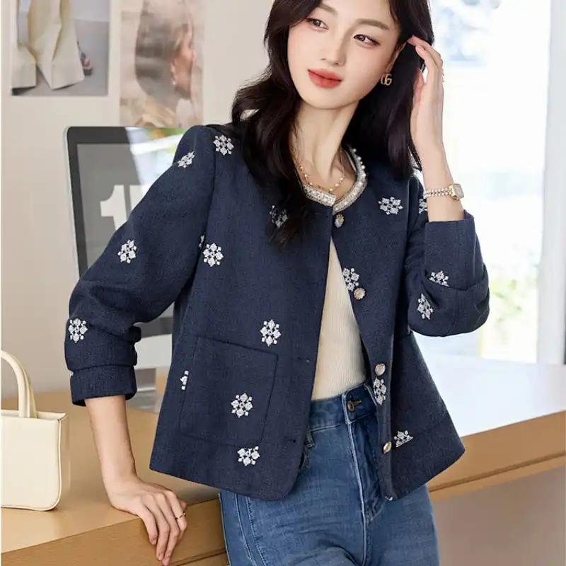 Women S Stylish Embroidered Coat For Women Spring Autumn Versatile Top