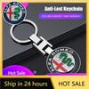 Car Stickers For Alfa Romeo High-end Metal Car Logo Key Chain Keyring Auto Interior Accessories For Alfa Romeo 4C 159 166 Spider