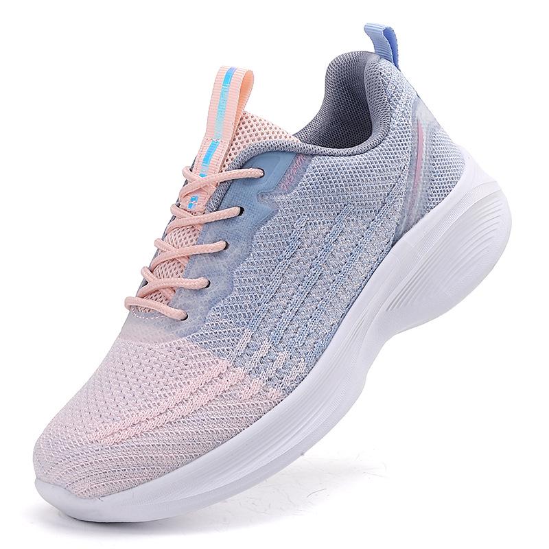 Women's Breathable Flyknit Low-Top Running Shoes - Non-Slip, Lightweight, Casual All-Season Sports Footwear