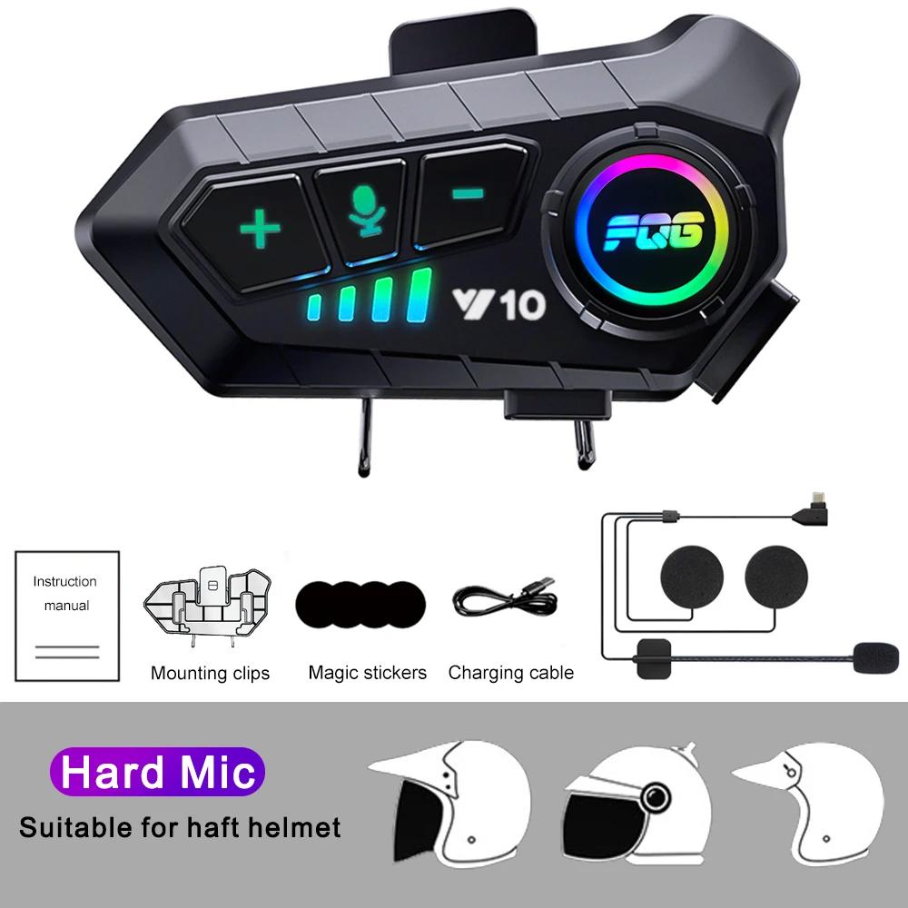 Y10 Motorcycle Helmet Headset Bluetooth 5.3 Voice Contro Motorcycle Wireless Hands-on Talking Headset Waterproof