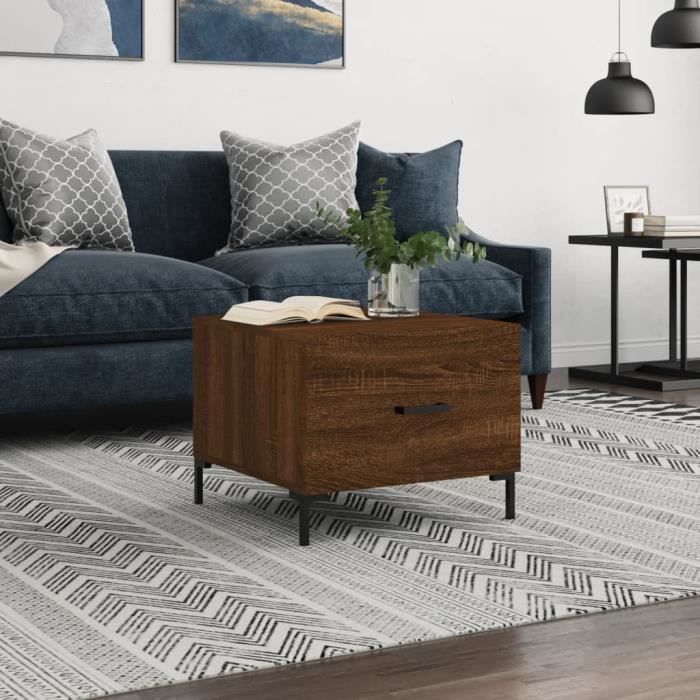 VidaXL Coffee Table Brown Oak 50x50x40 Cm Engineered Wood 829410