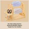 Double Rotating Yarn Ball Storage Rack Wooden Yarn Rack With Slots Yarn Holder Spinner Tool For Weaving Crocheting