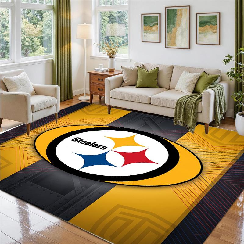 Pittsburgh Steelers Design Kristalfluweel Tapijt Zacht Decoratief Matje voor Slaapkamer Entree