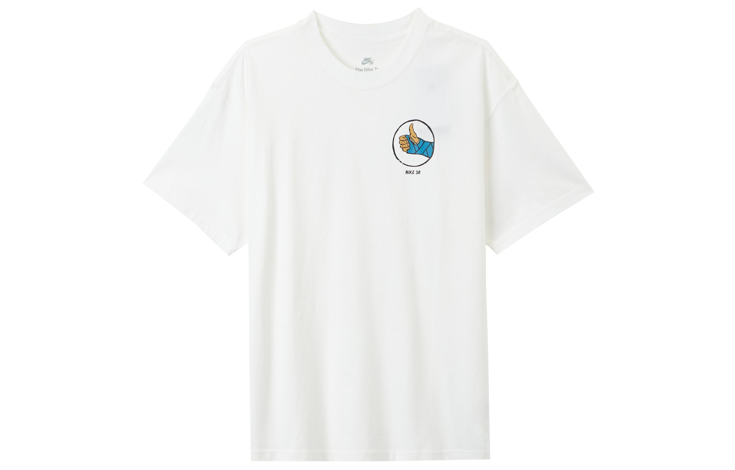 Nike SB T Shirts Men s White Crew Neck Moderate Straight Fit DV2679-100 XL