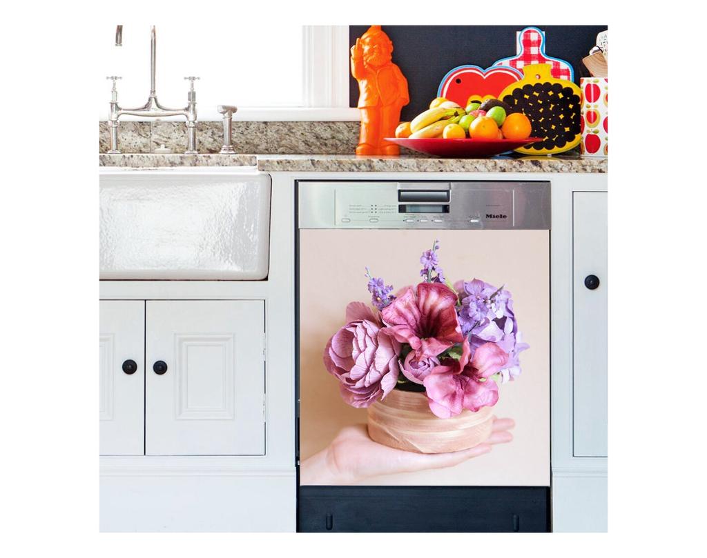 36 Style Dishwasher Decoration Sticker DIY Kitchen Wallpaper Peel and Stick Vinyl Wall Decal LandscapeFlower Mural For Home Decor