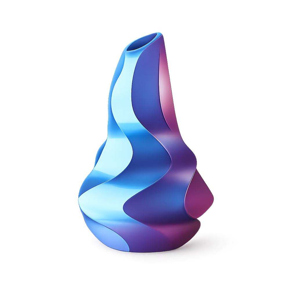 

Flower Arrangement 3D Printed Flower Vases Twisted Decorative Vase Office Tabletop Ornaments 12*12*18.3CM синий/фиолетовый