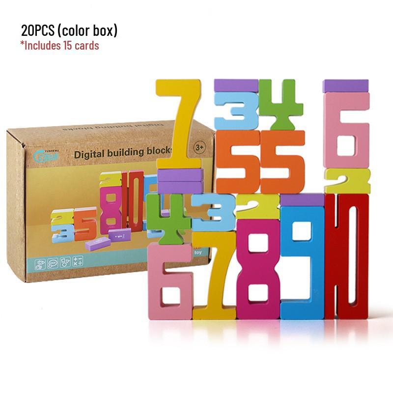 Montessori 3D Wooden Number Stacking Blocks - Educational Toy for Early Learning