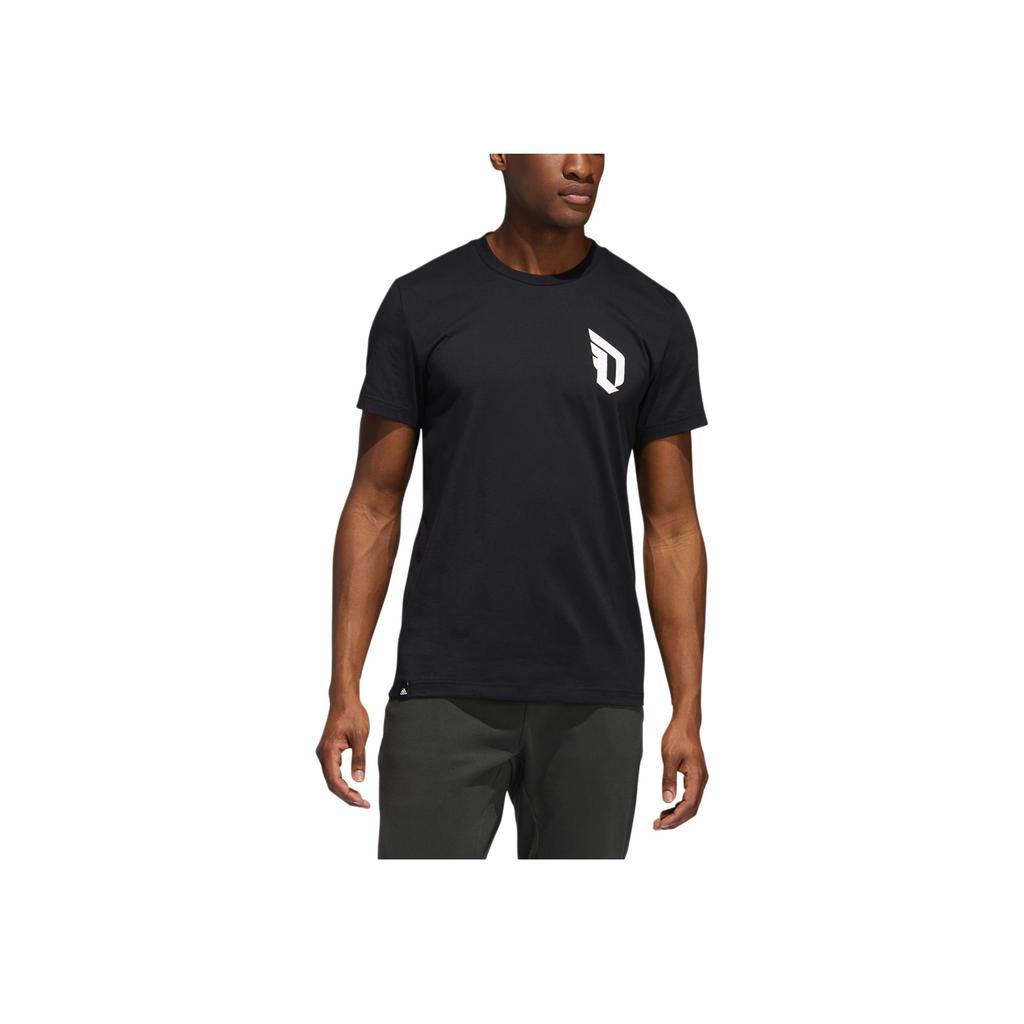 Adidas Performance Dame Verb Letter Print Basketball Moisture-Wicking Short Sleeve T-Shirt Men Tops Black DX6961
