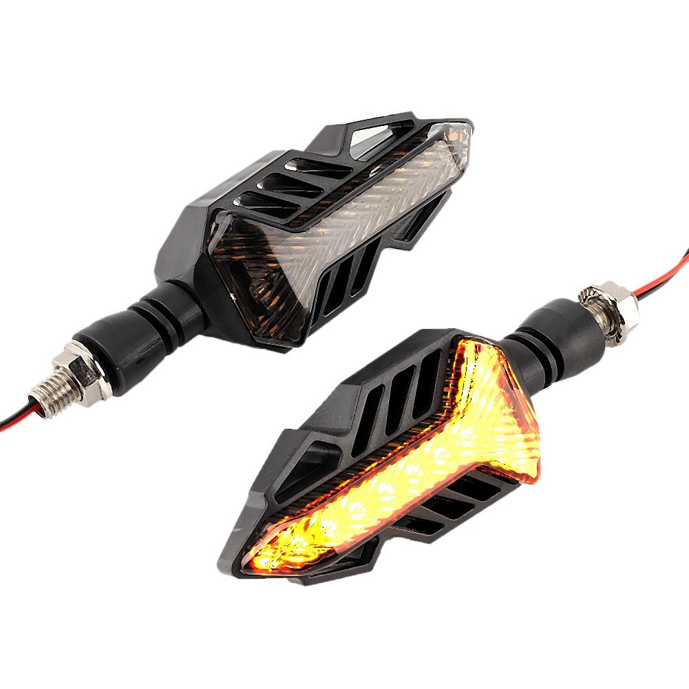 1Pair Motorcycle LED Water Flowing Turn Signal Light Indicator Blinker Lamp Universal