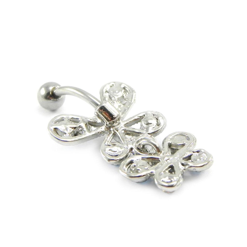 Les Trésors De Lily [I1199] - Turquoise 'Butterflies' Body Piercing