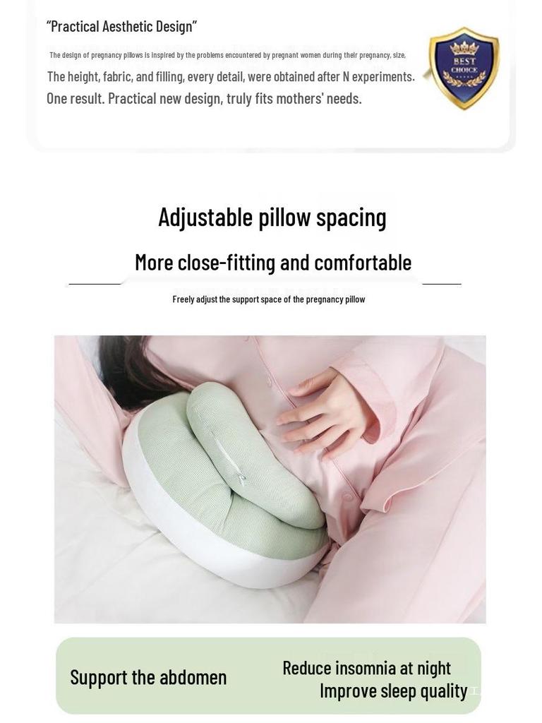 Multifunctional Pregnancy Side Sleeper Pillow: Belly Support & Waist Protection, Washable Set for Expecting Mothers