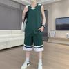 11036 Men's Summer 2026 Sleeveless Ice Silk Quick-Dry Vest and Shorts Set for Training