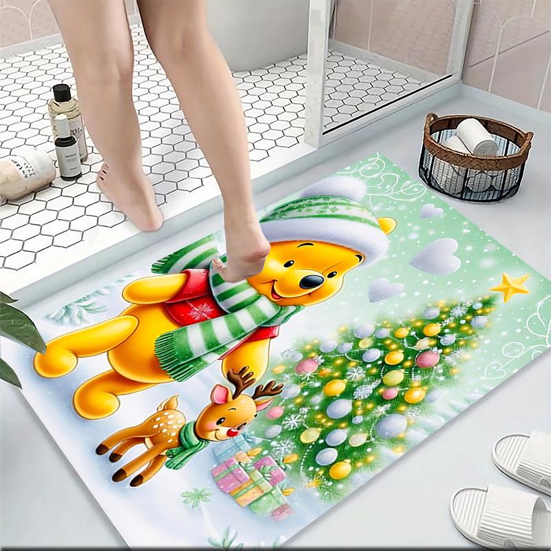 Christmas Winnie Pooh Deer Carpet Rug Soft Washable Anti Slip Home Living Room Sofa Mats Personalized Christmas Rug
