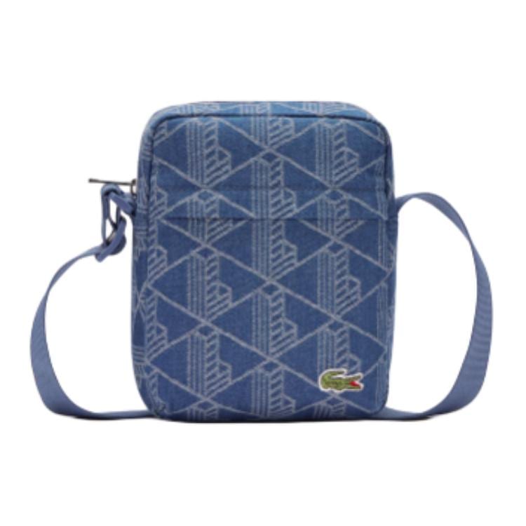 LACOSTE Fabric Shoulder Bag, Crossbody Bag Unisex Blue NU4869NZ-Q74