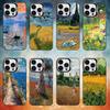 Van Gogh Monet Oil Phone Case For iPhone 17,16,15,14,13,12,11,Pro Max,Plus Candy Silver Cover