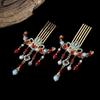 Blue Enamel Hair Comb: Elegant Hanfu-Style Hairpin for Daily Use