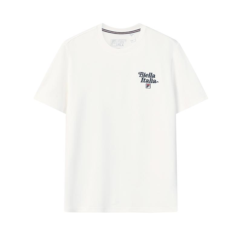 

FILA Heritage Fashion Simple Classic Casual Versatile Comfortable Pullover Round Neck Short Sleeve T-Shirt Men T-Shirt F11M618101FWT 2XL