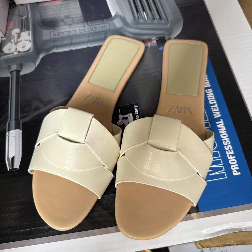 2025 Summer Women's Square Toe Cross Strap Sandals and Slippers