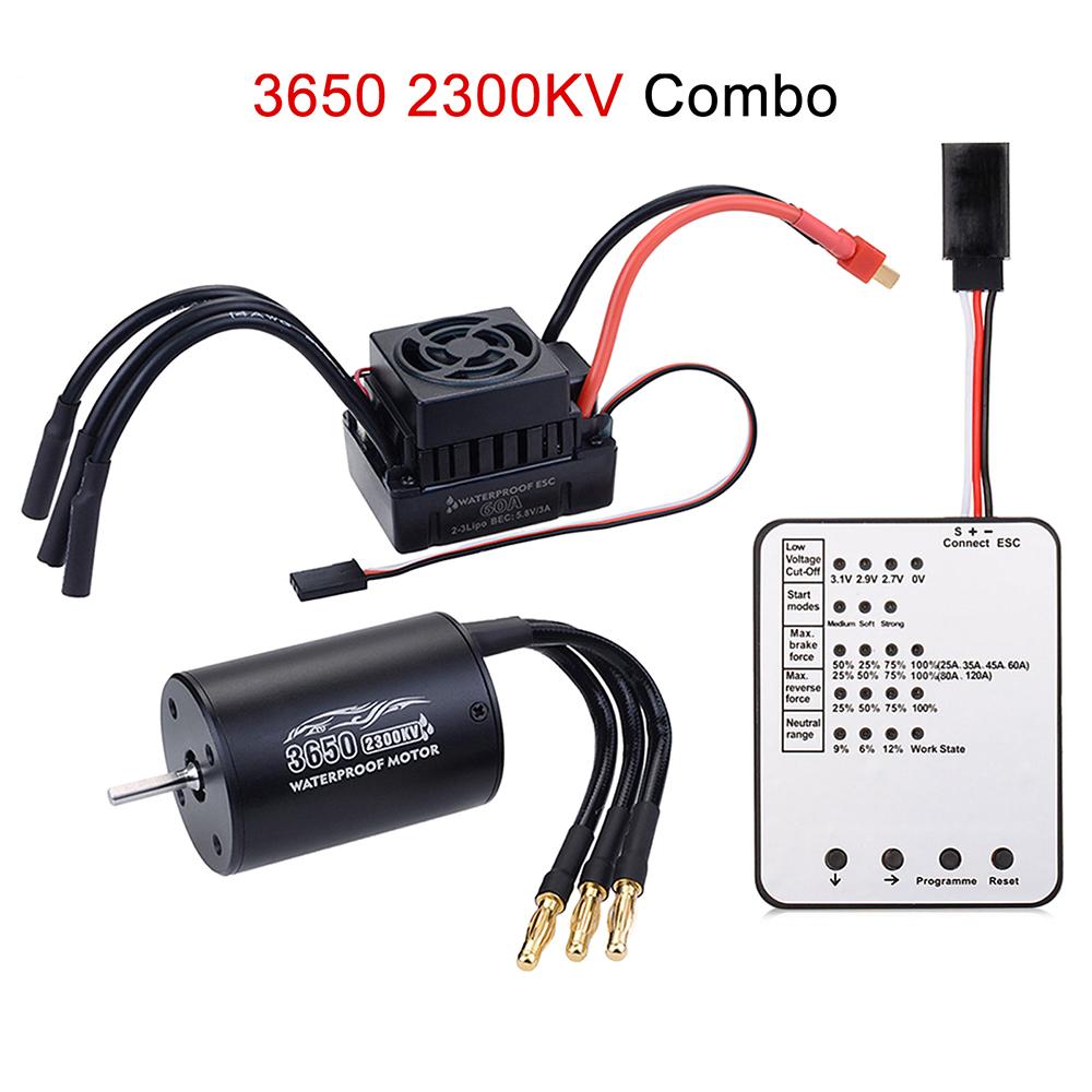 New Waterproof 3650 2300KV 3100KV 3900KV Brushless Motor 60A ESC for Tamiya Traxxas Slash Bandit Redcat 1/10 RC Car Truck Parts