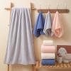 Candy Stripe Coral Fleece Towel - Thick, Absorbent, Non-Shedding Velvet Bath Towel for Daily Household Use