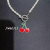 Sweet Cherry Girl Neck Chain Simple Temperament Versatile Pearl Clavicle Chain Japanese and Korean Mori Fresh and Cute Necklace