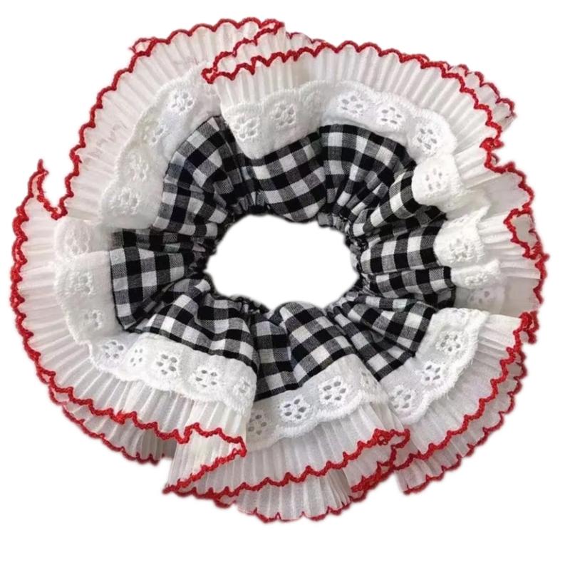 

Кружевные резинки для волос, толстые резинки для пучка, большие резинки для волос, элегантная резинка для волос, резинка для волос, держатель для хвостика для женщин чёрный