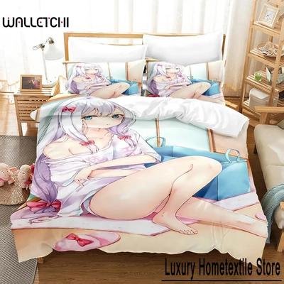 Anime Izumi Sagiri Eromanga Sensei Bedding Set Duvet Cover Bed Set Quilt Cover Pillowcase Comforter King Queen Size Boys Adult