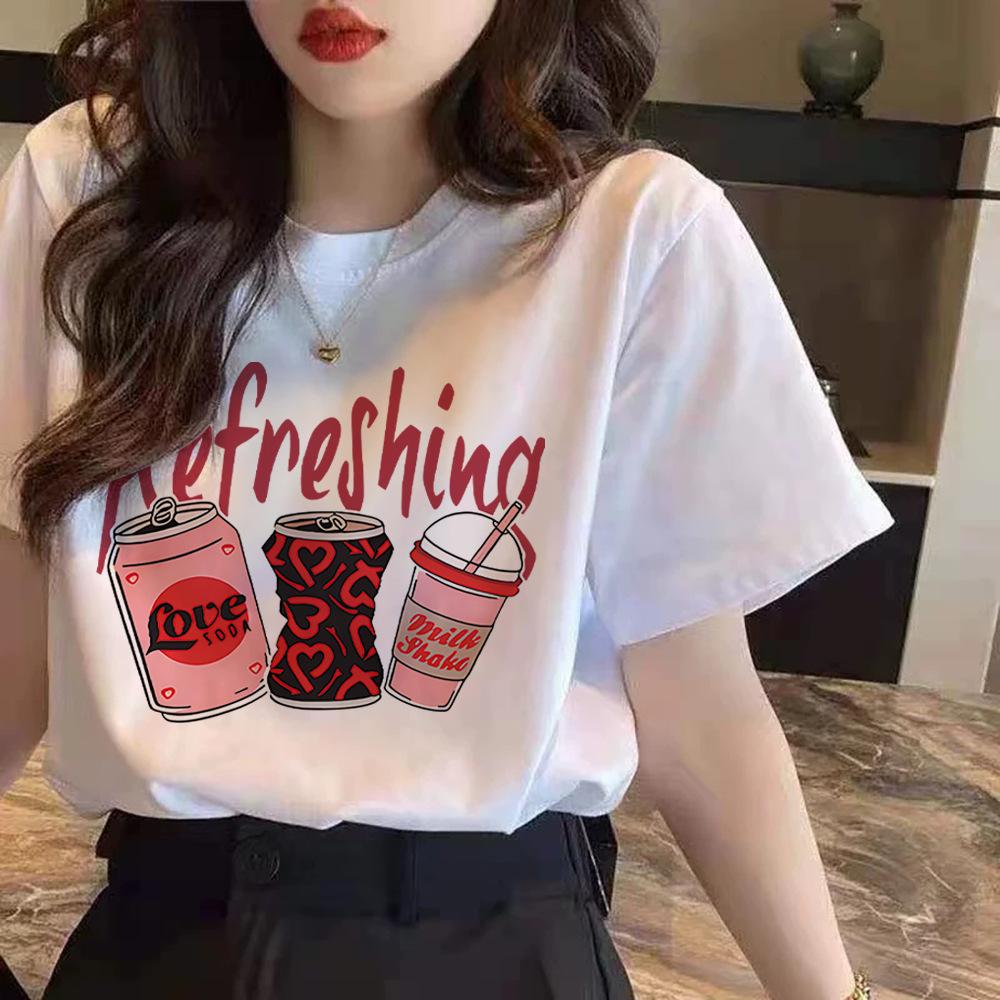 New Short-sleeved Shoulder Cotton Short-sleeved T-shirt Women's Fashion Versatile and Thin White Top Thin Summer